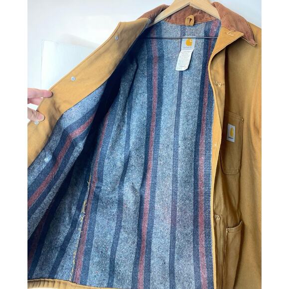 Vintage Carhartt Jacket Brown Duck Blanket Lined Chore Coat Men’s Sz. 46 - Picture 17 of 17